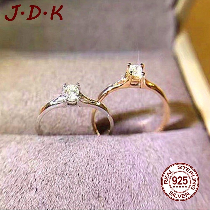 แหวนหมั้นผู้หญิงแฟชั่นเพทายทอง JDK 18K
