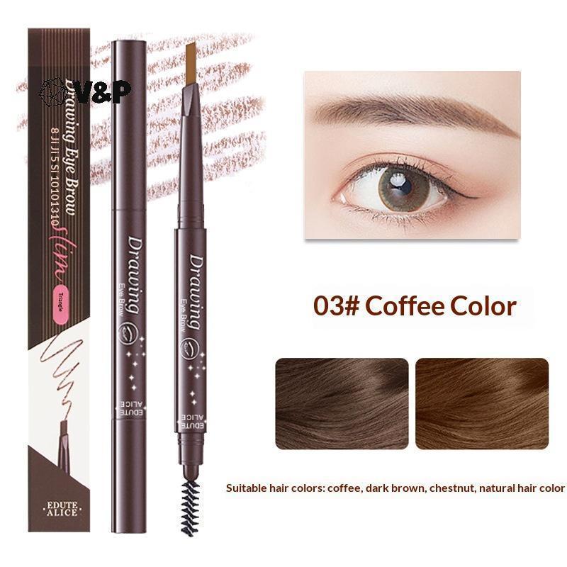 [V&PT] 1 ชิ้น Double Eyeliner Eyebrow Pen แปรงกันน้ําติดทนนานโกหก Silkworm Lower Dyeing Eyebrow Pen 