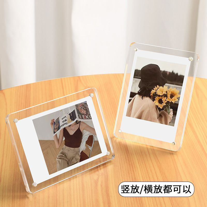 New Product#Acrylic Transparent Polaroid Photo Card Frame Fuji mini Polaroid Photo Paper Display Fra