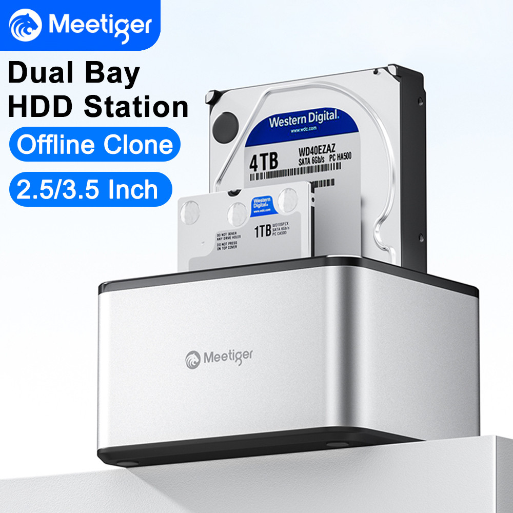 Meetiger HDD Docking Station อะแดปเตอร์ SATA เป็น USB 3.0 สําหรับ 2.5 3.5 SSD Disk Case HDD กล่อง Ha