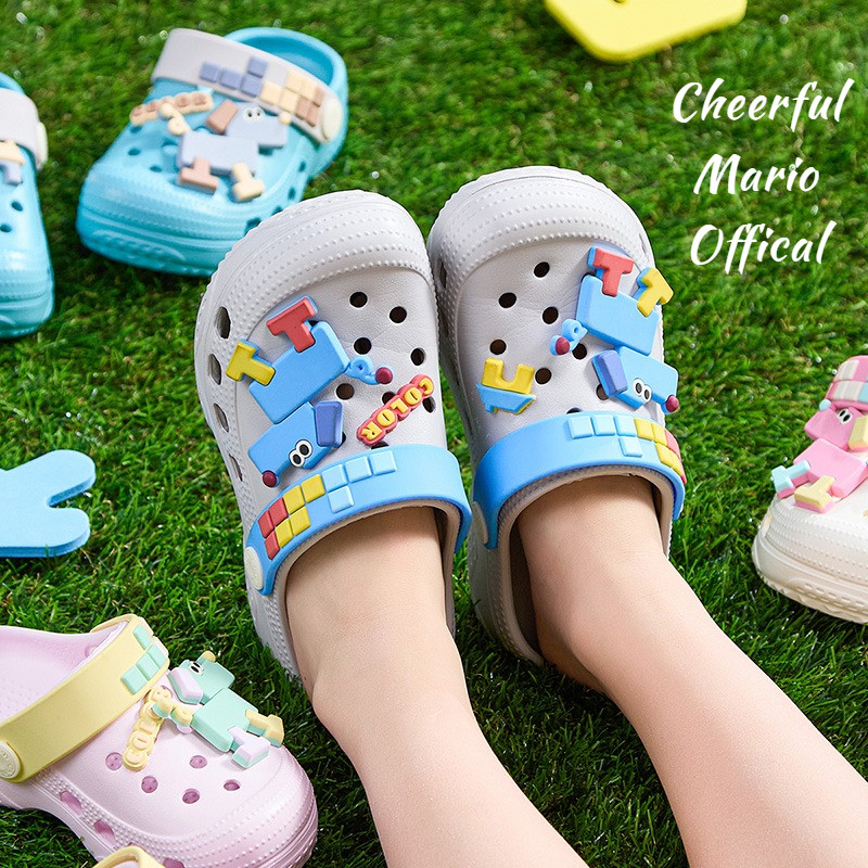 Cheerful Mario 13-20ซม Slipper เด็ก การ์ตูน รองเท้าแตะหมาเด็ก หลายสี รองเท้ารัดส้นเด็กเล็ก