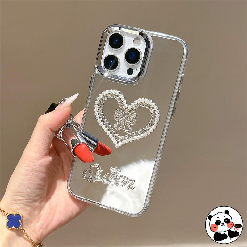 Pearl Loveกระจกเคสโทรศัพท์สําหรับOPPO A60 A58 A58X A97 A95 A93S A92 A78 A77 A77S A74 A73 A72 A57 A56S A55 A55 A55S A54 A53 A52 A53 A53S A52 A53 A52 A53S A53S A52 5Gปลอกผีเสื้อนุ่ม - รูปที่ 3