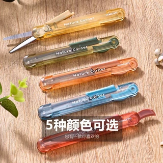 Kokuyo Nature กรรไกรมุมเครื่องตัดกระดาษสําหรับเด็กแบบพกพาสําหรับนักเรียน