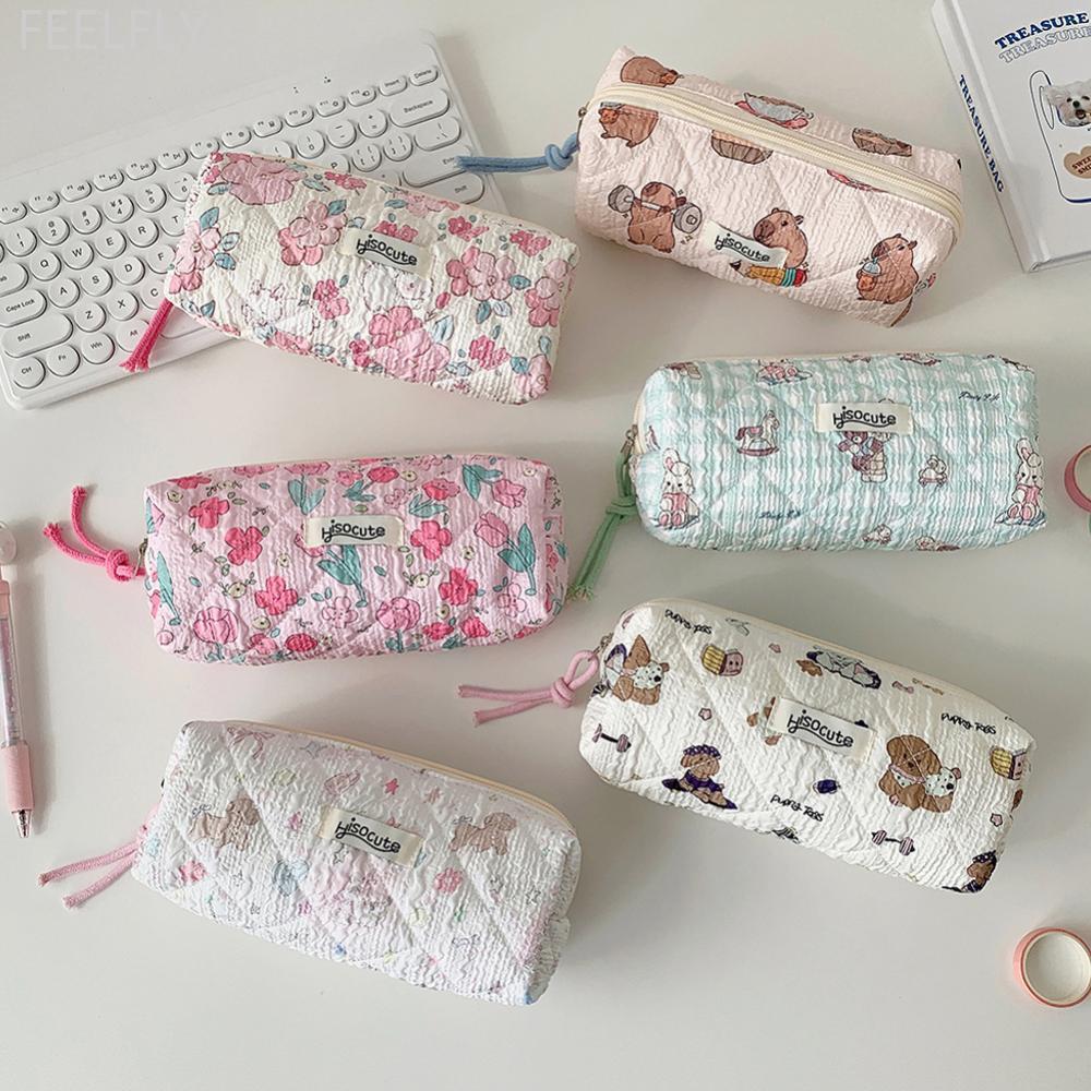 FEELFLY Ins กล่องดินสอความจุขนาดใหญ่โต๊ะเครื่องเขียนออแกไนเซอร์สําหรับนักเรียนและเด็กผู้หญิงสํานักงา