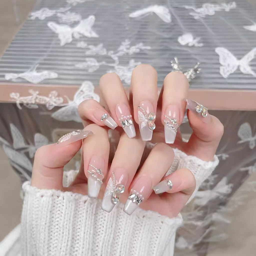 [Double Wing Double Fly] Pure Handmade ทําเล็บมือ Double Wing Double Fly ผีเสื้อ Cat Eye กระพริบหรูห