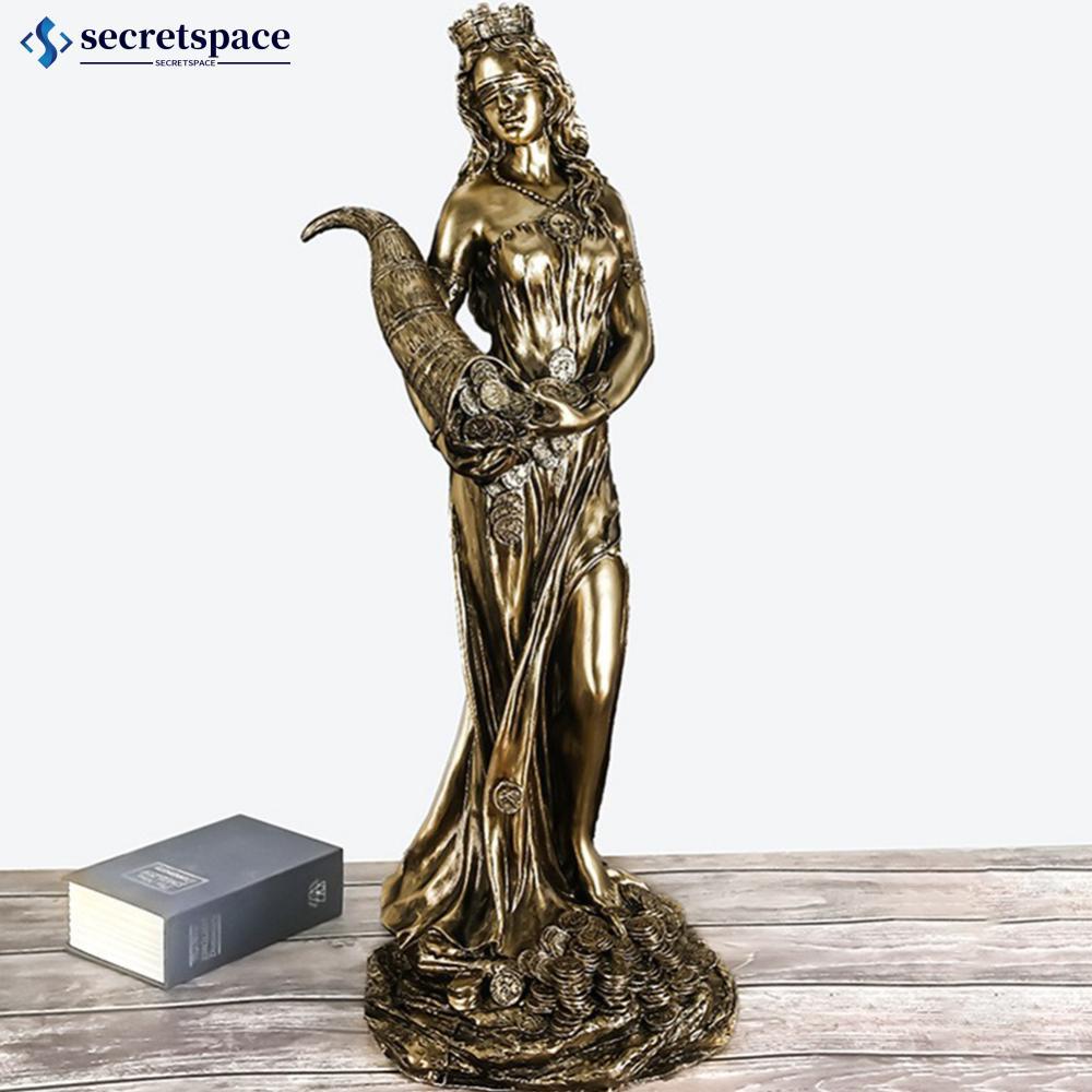 SECRETSPACE Fortune Goddess ประติมากรรม Figurine Tyche เครื่องประดับความมั่งคั่งรูปปั้นเรซิ่นเครื่อง