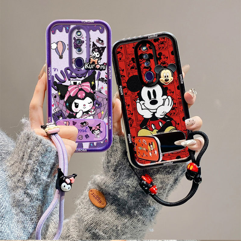 เคส For Oppo F11 Pro tpu ใหม่ JMZJ สไตล์แฟชั่นแขวนสตริงกระจกยืนเคสโทรศัพท์