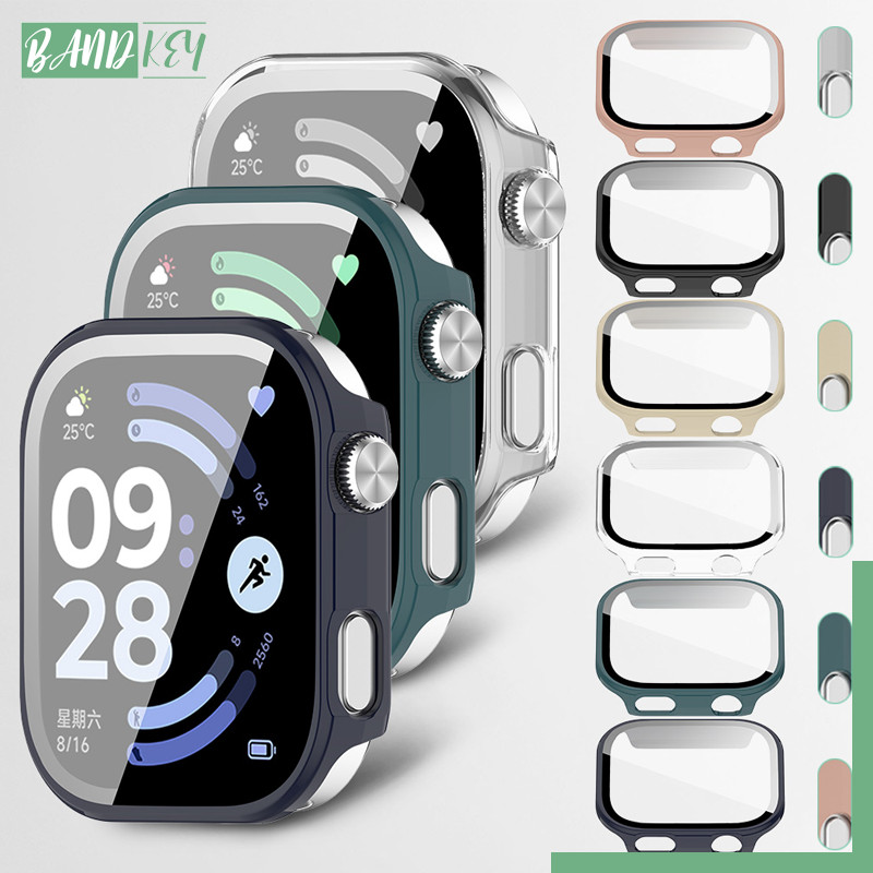 กรณีพีซีแก้วนิรภัย for Redmi Watch 6 5 4 เคส ป้องกันหน้าจอป้องกัน Gores เติมฝาครอบคลุม for Xiaomi Redmi Watch 6 5 4