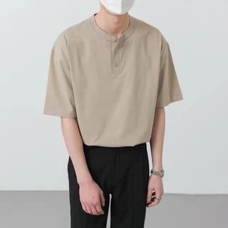 CLIFFเสื้อฮีนลี่คอปีกรุ่นฤดูร้อน เสื้อแขนสั้นหลวมสีพื้น สไตล์สบาย ๆ เกาหลี ดูผอม ไม่ต้องรีดผ้า