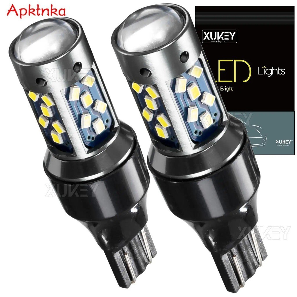 APKTNKA 2x W16W หลอดไฟ LED 27-SMD T15 921 912 955 สําหรับรถย้อนกลับไฟที่จอดรถ 12V24V 6000K Xenon สีข