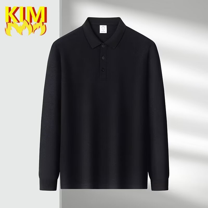 เสื้อโปโลแขนยาวสีดำสำหรับผู้ชาย ใหม่ล่าสุด เหมาะสำหรับทุกโอกาส