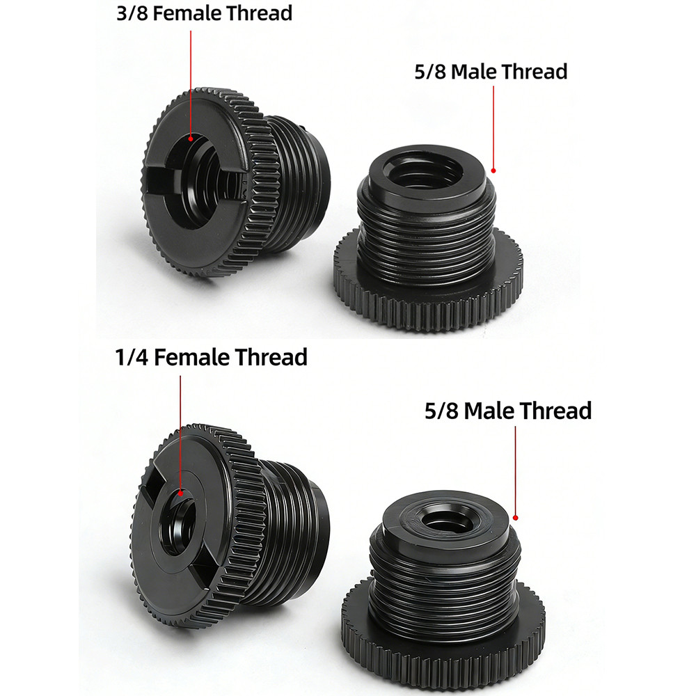 1/4 "&3/8" หญิงถึง 5/8" อะแดปเตอร์ขาตั้งไมค์ชาย,ตัวแปลงด้ายสากลสําหรับไมโครโฟน,ขาตั้งกล้อง,กล้องและสตูดิโอเมา