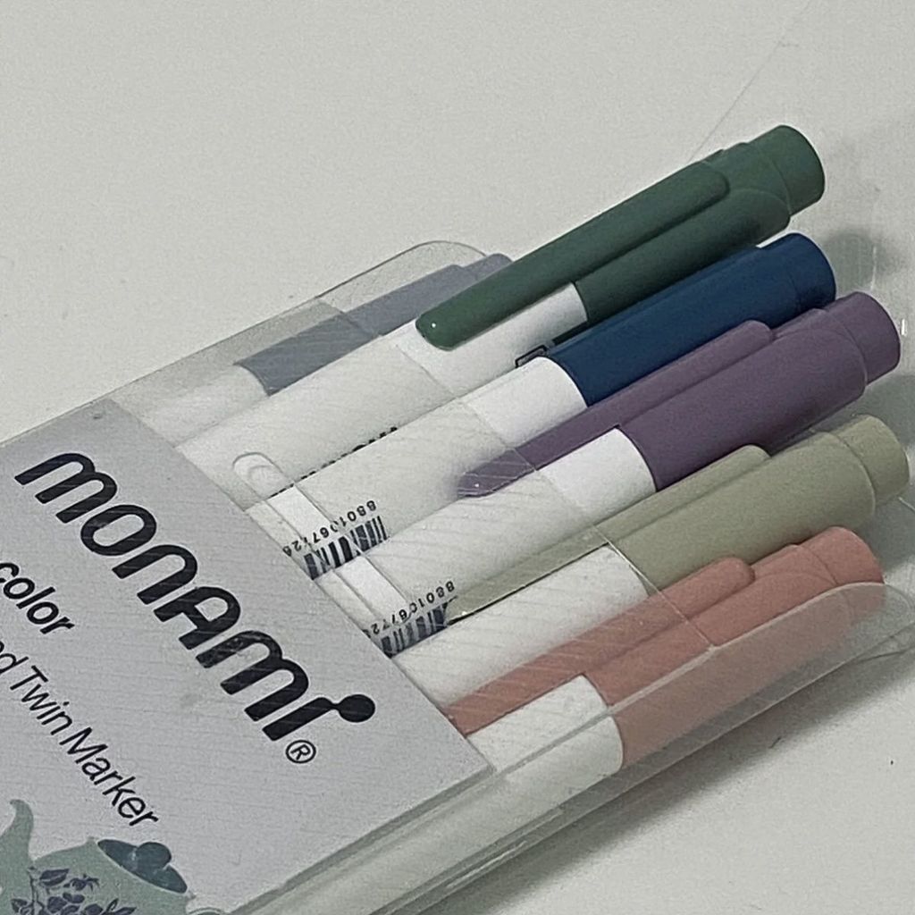 สินค้าใหม่พร้อมสต็อกเกาหลี monami monami Highlighter Retro Double-Headed Highlighter ความหนา monami 