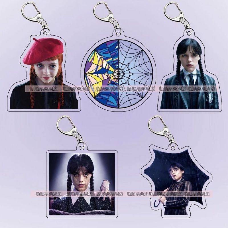 New American Drama Merchandise Adams Family Wednesday พวงกุญแจจี้