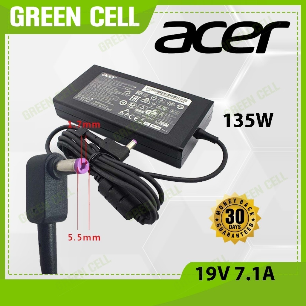 ที่ชาร์จแล็ปท็อป Ac.er 135W 19V 7.1A สำหรับ Predator Helios 300 G3-571 Aspire 7 A715-74G 72G PA-1131