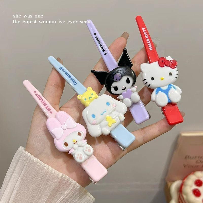 กิ๊บหนีบผม กิ๊บติดผมสีดำ Sanrio Katie Hairpin Duckbill Headdress Side Bangs Hairpin น่ารักหวานอุปกรณ