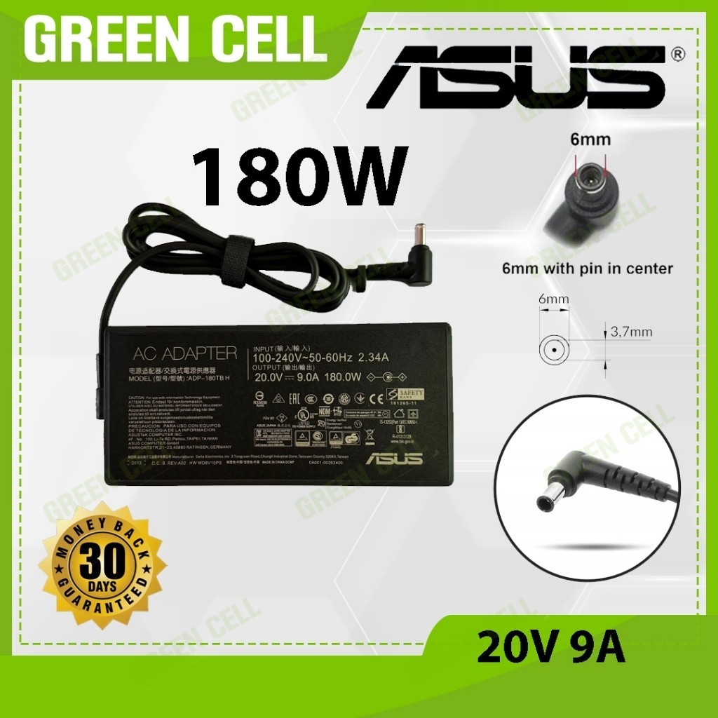 180W Asus Laptop Charger 20V 9A TUF Gaming A17 F15 TUF505DT TUF505DU FA706IU FX506HC 6.0mm x 3.7mm