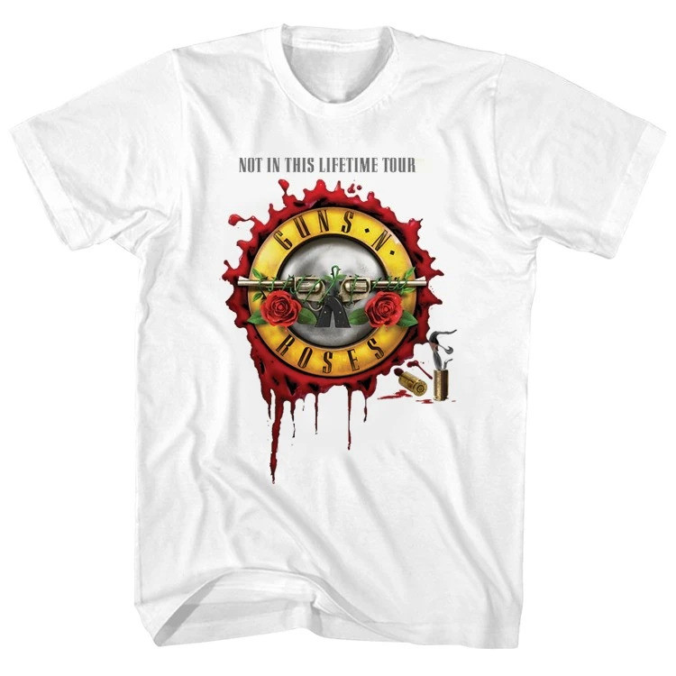 ทีเชิ้ตแขนสั้นผ้าฝ้ายหนัก 220 กรัม Guns N 'Roses Guns N' Roses Rock Guns