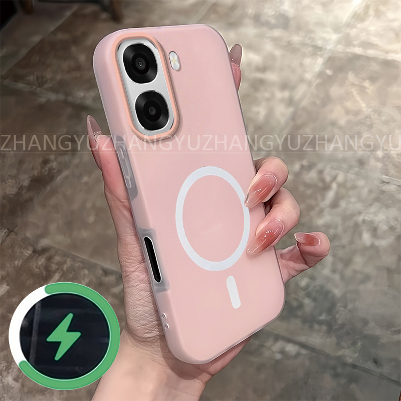 เหมาะสําหรับเคสโทรศัพท์ OPPO A6X 4G 5G ใหม่กันกระแทกแม่เหล็กไร้สายชาร์จแหวนเคสโทรศัพท์ GD02
