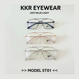 KKR EYEWEAR | แว่นตาสั้น/ยาว งานพรีเมี่ยม ทรงหยดน้ำกรอบคาด เลนส์กรองแสงสีฟ้าบลูบล็อค ชายหญิงใส่ได้ เปลี่ยนเลนส์ได้ ST01