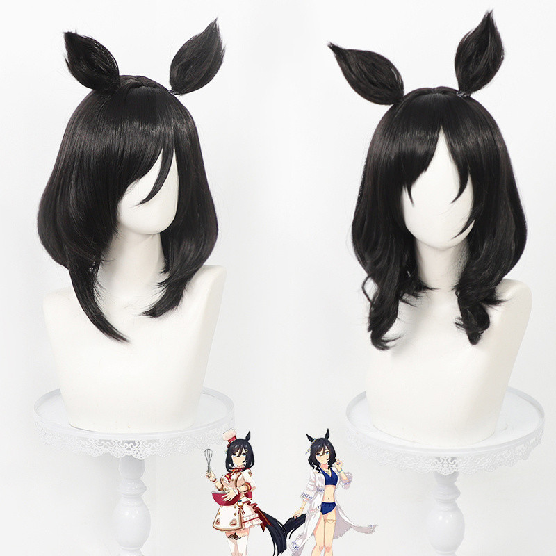 Uma Musume Pretty Derby  Eishin Flash Cosplay Wig Black Ears Tail Scalp Version
