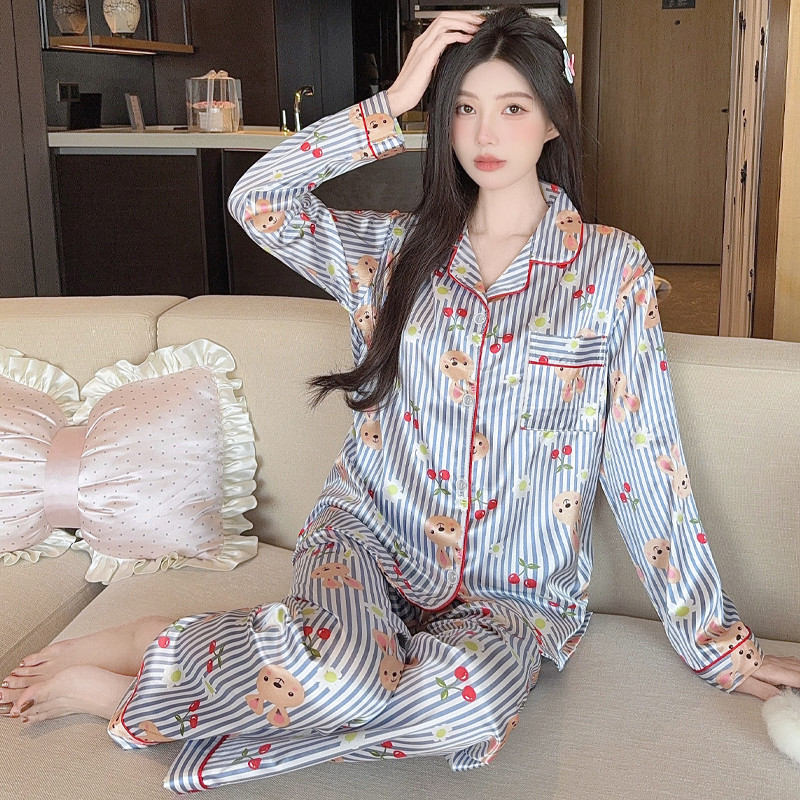 ชุดนอนสตรีแขนยาว ลายการ์ตูนกระต่าย สำหรับสวมใส่ที่บ้าน