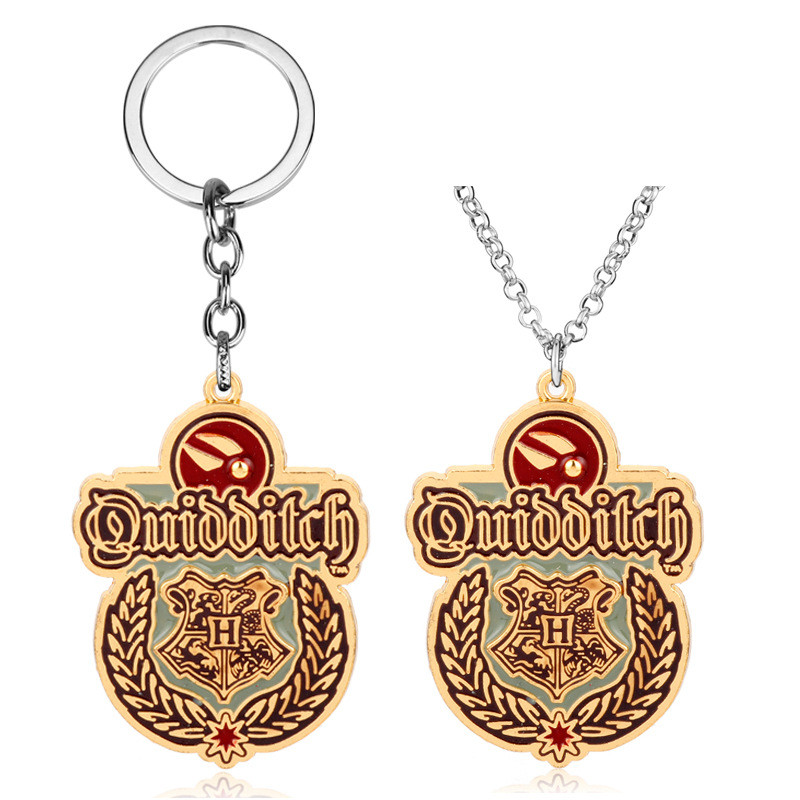 Spot Goods#Four Major Magic Schools Pattern In One Badge Necklace Keychain Pendant0118hw