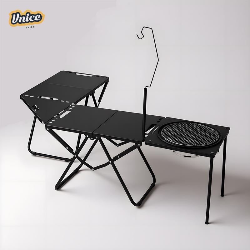 VNICE โต๊ะแคมป์ปิ้ง โต๊ะพับ อลูมิเนียม สีดำ โต๊ะยุทธวิธี น้ำหนักเบา พกพาสะดวก พร้อมกระเป๋า พร้อมส่ง