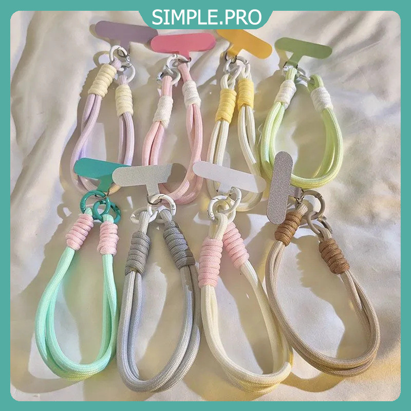 สายคล้องคอสีโดปามีน ดีไซน์มินิมอล ป้องกันการสูญหาย สำหรับโทรศัพท์มือถือ แข็งแรงทนทาน