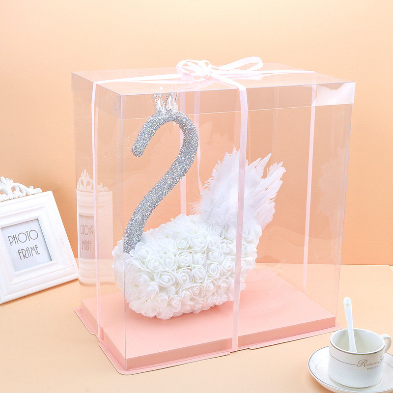 ดอกไม้ที่เก็บรักษาไว้ White Swan Rose Black Swan Flower Shop สําหรับแฟนสร้างสรรค์ของขวัญทานาบาตะวันว