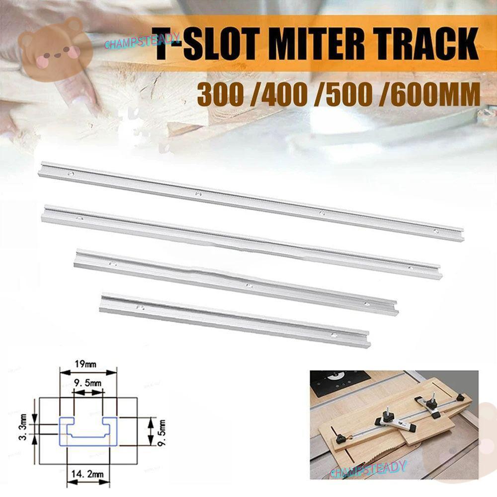 CHAMPSTEADY 1 ชิ้น T-Track, อลูมิเนียม T Slider Fixture Slot สไลด์ T-Slot Track, 300-600 มม.รางท่องเ
