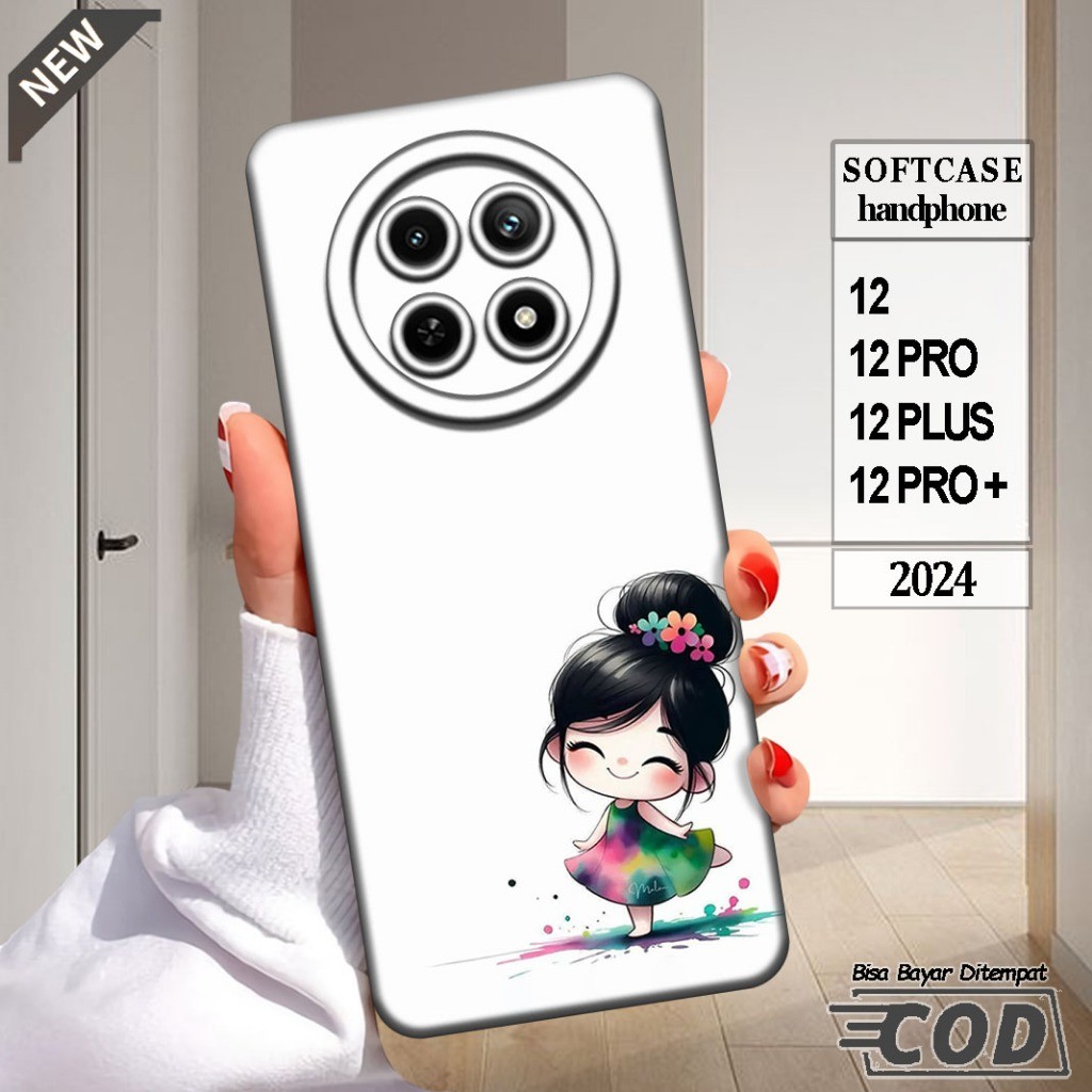 เคสRealme 12 _Realme 12 PRO _Realme 12 PLUS _Realme 12 PRO PLUS เคสซิลิโคนใสสีดํายืดหยุ่น