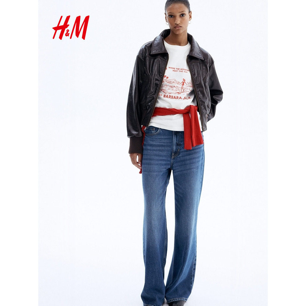 เสื้อยืดผู้หญิง H&M ทรงหลวม สบายๆ สำหรับฤดูใบไม้ผลิ แขนสั้น ราคา ถูกที่สุด ดีลบีเคเค แกลเลอรีภาพที่ 4