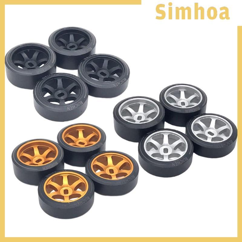 [SIMHOA] 4x ขอบล้อและยาง Tyre ชุดสําหรับ Wltoys P929 K989 K999 รุ่น