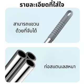 แปรงทำความสะอาดหัวสามเหลี่ยม ลวดสแตนเลส ยาว 126 ซม. แกนไม้ยาวหนาขึ้น ทนทาน อเนกประสงค์ ใช้ทำความสะอาดห้องน้ำ ห้องครัว