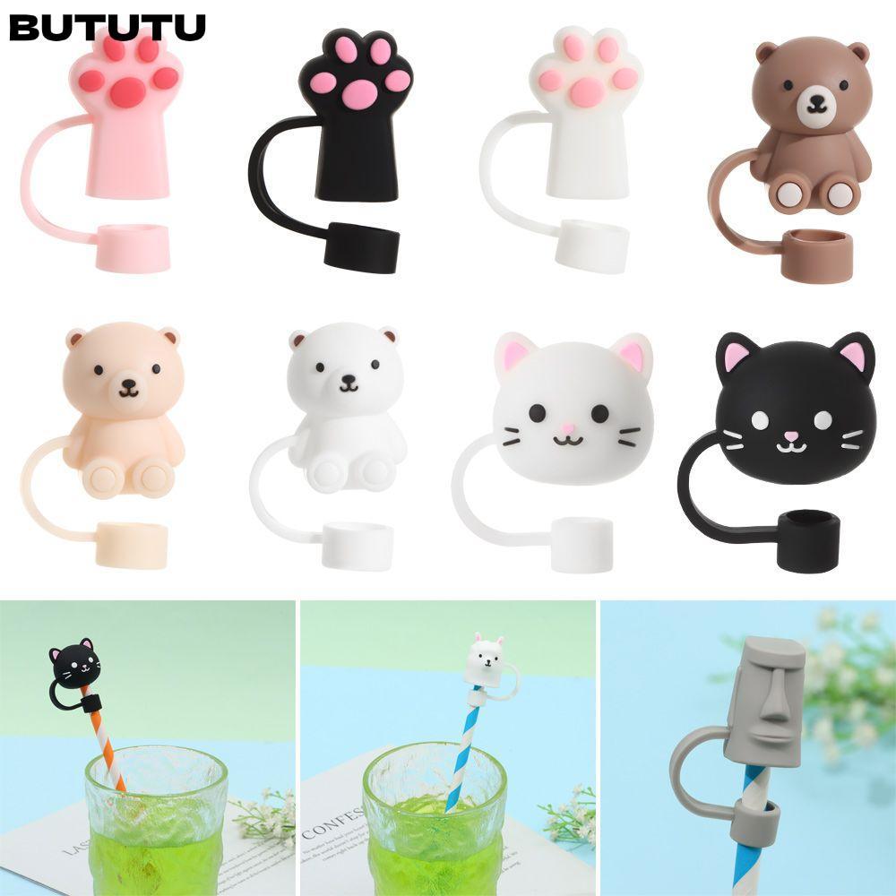 Bututu จุกปิดหลอดดูดน้ํา ซิลิโคน กันฝุ่น ใช้ซ้ําได้