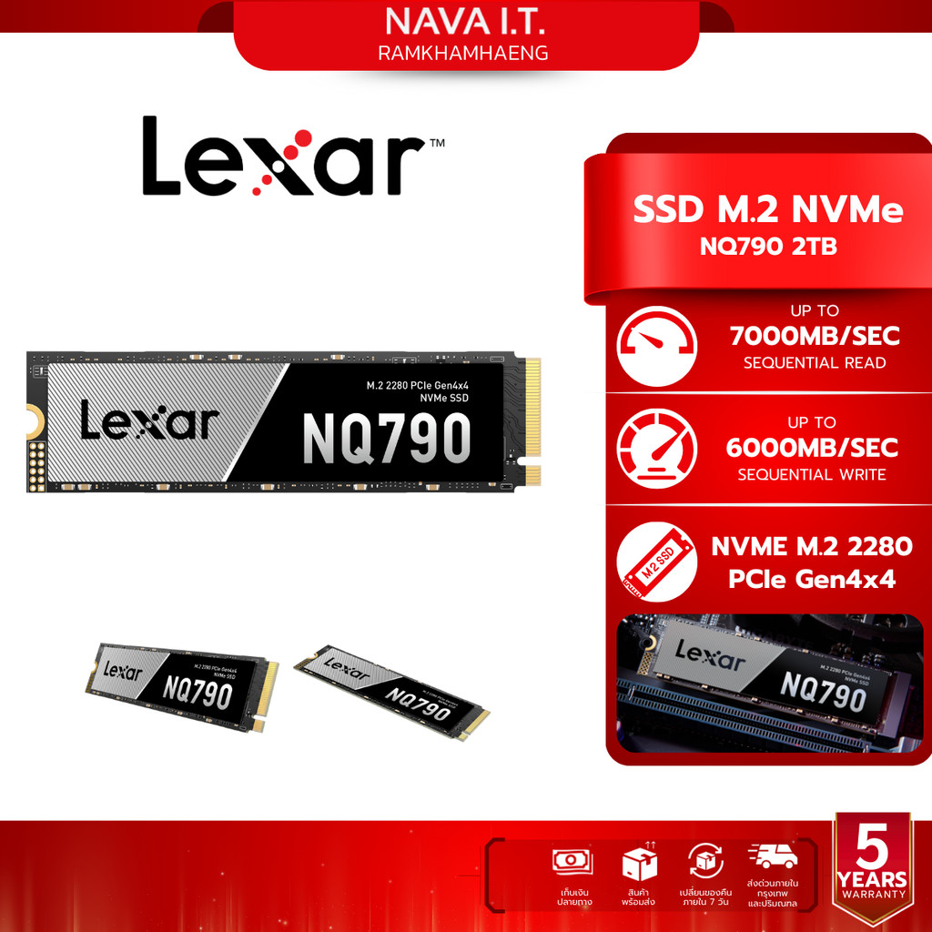 LEXAR NQ790 2TB SSD M.2 2280 PCIe NVMe รับประกัน 5 ปี