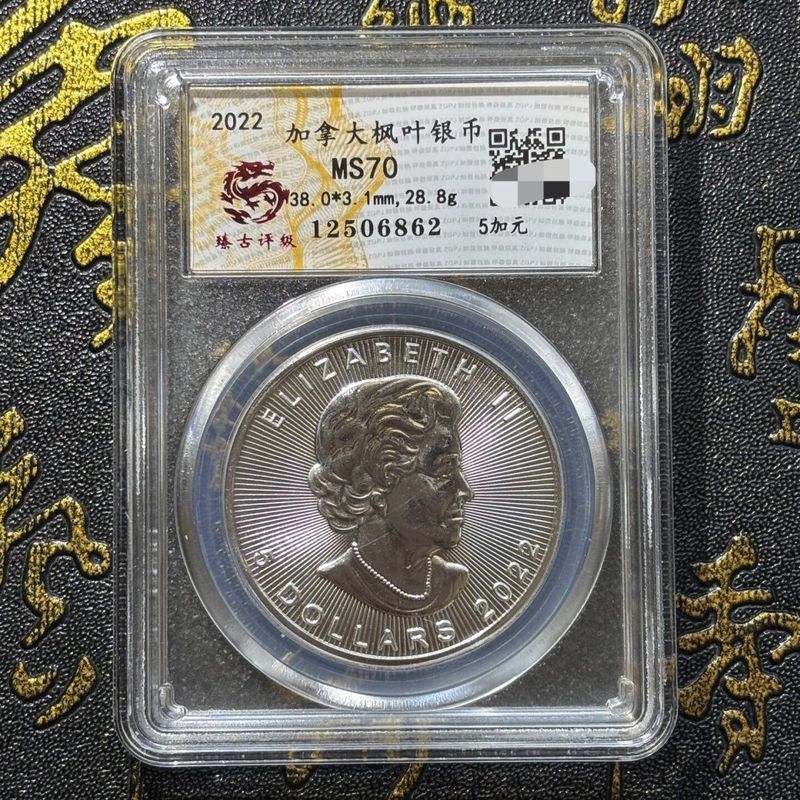 HELLO~~ 2022 Canadian Maple Leaf Silver Coin Grading Box Coin Gift Great Collection Home