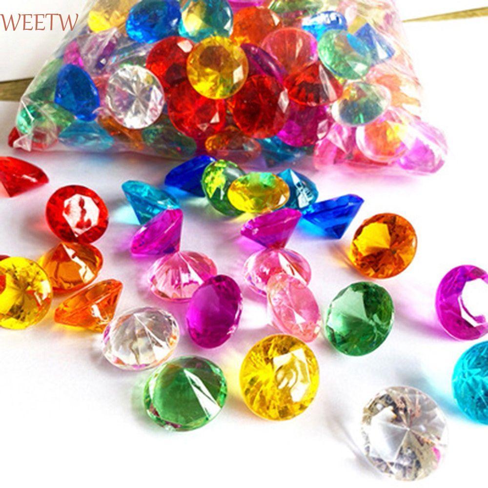 WEEKW Gems Jewels ตกแต่งคริสตัลงานแต่งงาน 20 มม.หีบสมบัติ Faceted ลูกปัด 100 ชิ้น Pirate Filler Props อะคริลิคเพชร