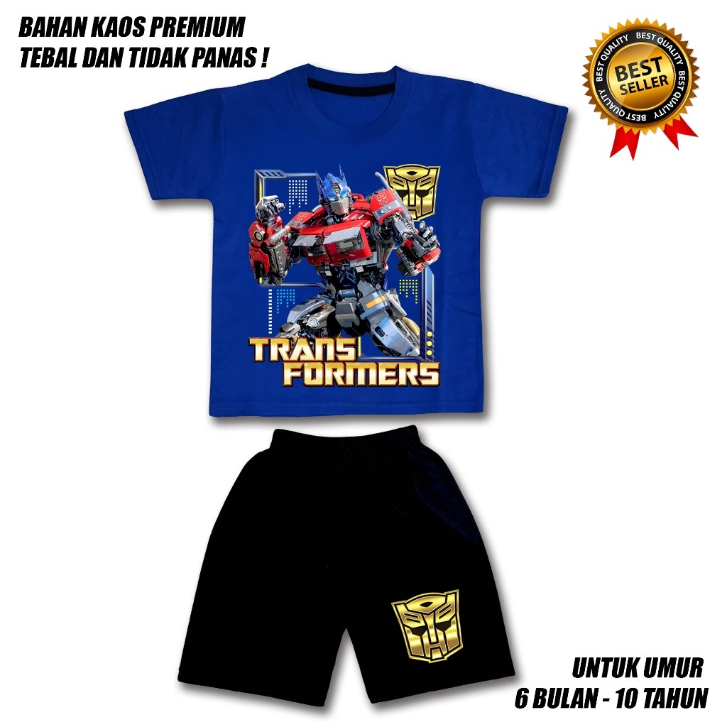 【จัดส่งไทย】ชุดเซ็ต 2ชิ้น BOBTRANSFORMERS OPTIMUS PRIME BOYS SUITS กางเกงสีดํา PREMIUM MATERIAL / BOYS SUITS AGED 0-10 YE