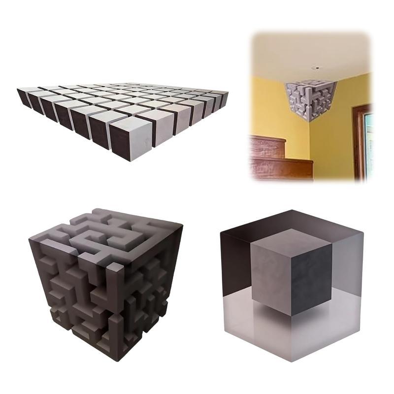 Form & Art ภาพลวงตา Wall Art – รูปลอกผนังมุม 3D – มุมไม่ได้แรงบันดาลใจ Peel และ Sti ที่ถอดออกได้ 3D 