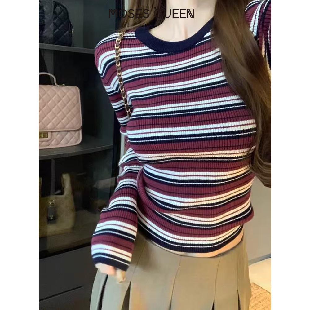 MOSESQUEEN ชุดแขนยาว ลายพิมพ์ Pit Stripe สไตล์ย้อนยุค สำหรับวันธรรมดากับการทำงาน แบบSlim-fit เหมาะแก่การสวมใส่ทั้งในและนอกบ้าน #59895