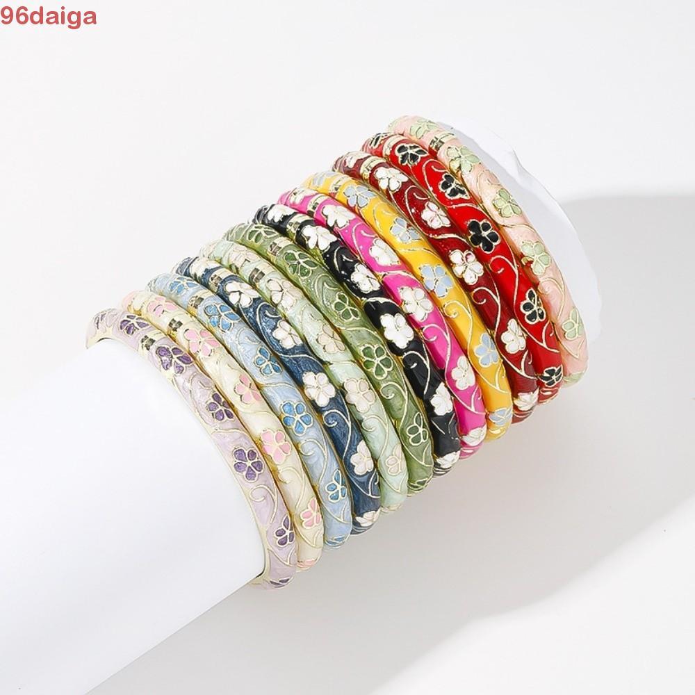กำไลข้อมือCloisonneวินเทจ สีสันดอกไม้จีน เครื่องประดับของขวัญสำหรับผู้หญิง