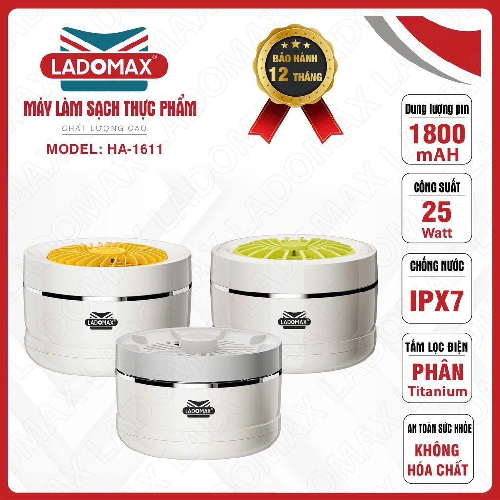 Ladomax HA-1611 เครื่องทําความสะอาดอาหารด้วยเทคโนโลยี Hydroxyl ทําความสะอาดสารเคมีและฆ่าเชื้อแบคทีเร