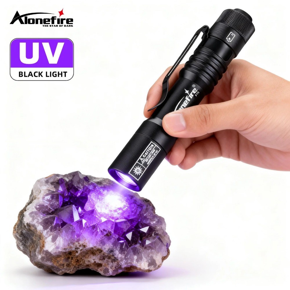 Alonefire P70 Mini UV ปากกา 365nm ไฟฉาย LED ที่มองไม่เห็น Blacklight ไฟฉายสัตว์เลี้ยงแมวสุนัข Tinea 