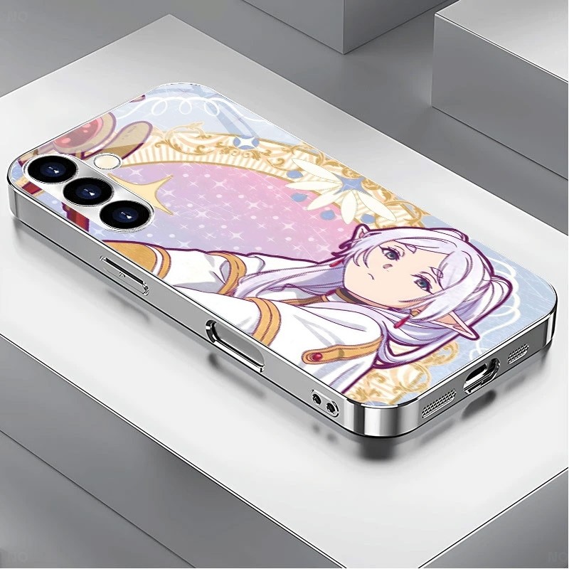 SAMSUNG Frieren 09 หรูหราชุบกรอบเคสโทรศัพท์สําหรับSamsung Galaxy S22 S23 S24 S25 Ultra A22 A23 A25 A