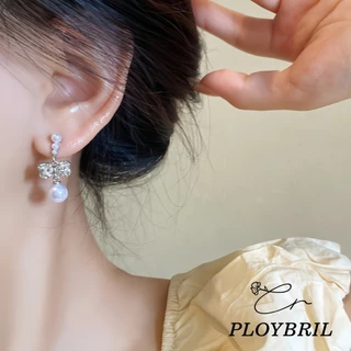 COD-🎀ต่างหูสตั๊ด Bow Pearl ละเอียดอ่อนหวาน สไตล์หรูหราแสง สำหรับผู้หญิง เครื่องประดับแฟชั่น ไม่ทําให้แพ้ง่าPLOYBRIL E050