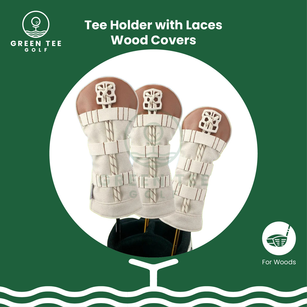 Tee Holder With Laces Series Driver/Fairway Wood/Hybrid Head Covers - Golf Club Protective Cover for