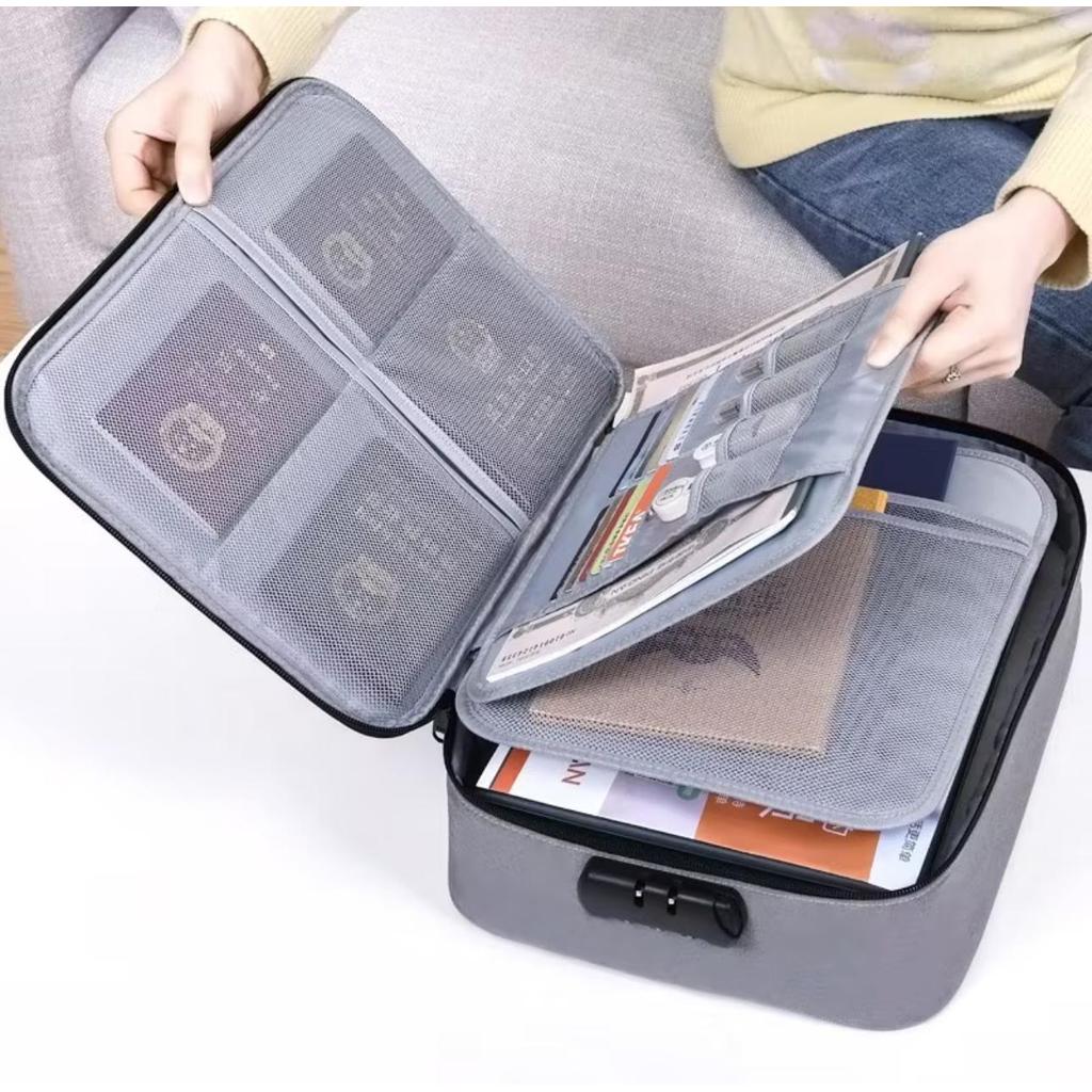【ส่งจากกรุงเทพ】กระเป๋าเก็บเอกสาร กระเป๋าเก็บเอกสารสำคัญ กระเป๋าเดินทาง กันน้ำ มีตั้งรหัสผ่าน