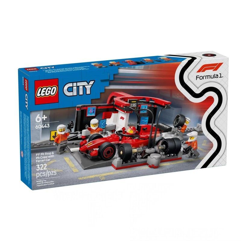 LEGO LEGO City Series 60443 Ferrari F1 Racing Car Repair Station Building Block ของเล่นของขวัญ